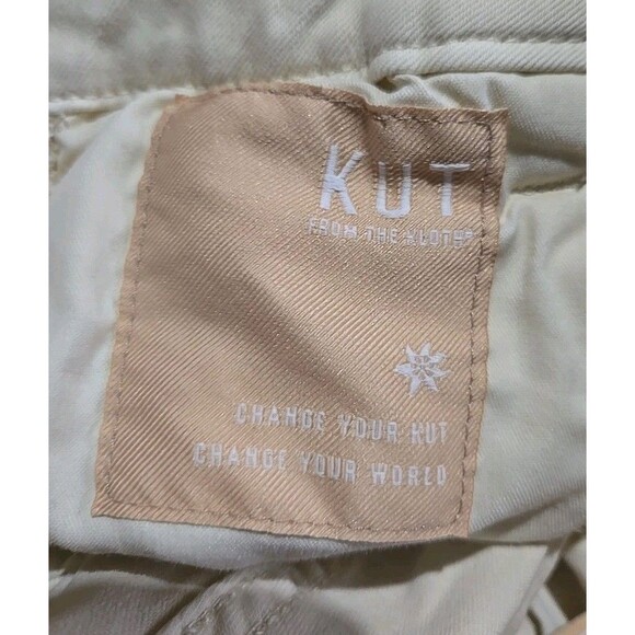 KUT From the Kloth Jodi Wide Leg Stretch Cargo Beige Pants Size 6 28x30 - Picture 9 of 10
